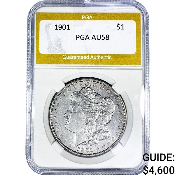 1901 Morgan Silver Dollar PGA AU58