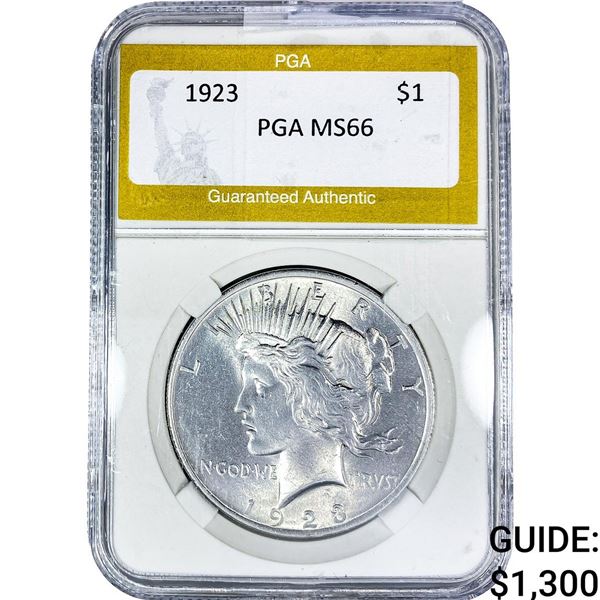 1923 Silver Peace Dollar PGA MS66