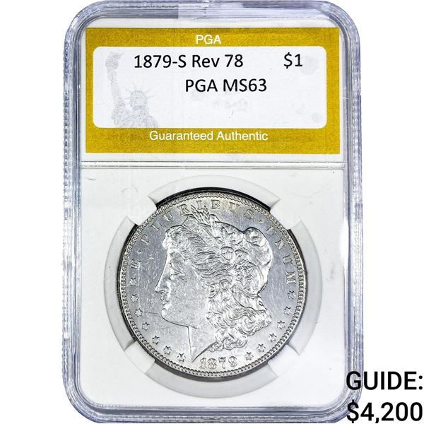 1879-S Rev 78 Morgan Silver Dollar PGA MS63