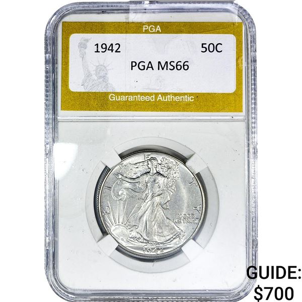 1942 Walking Liberty Half Dollar PGA MS66
