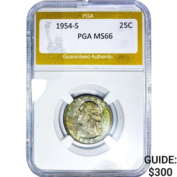 1954-S Washington Silver Quarter PGA MS66