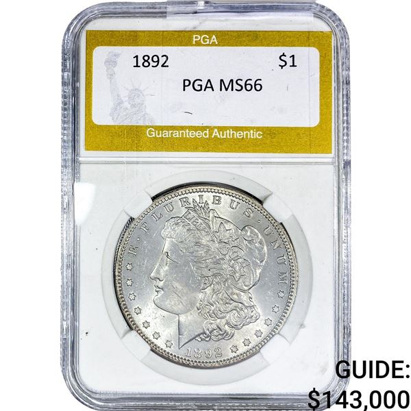 1892 Morgan Silver Dollar PGA MS66