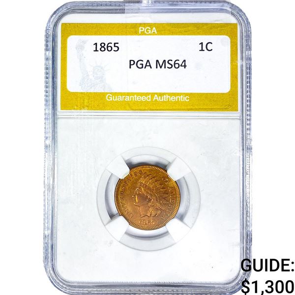 1865 Indian Head Cent PGA MS64