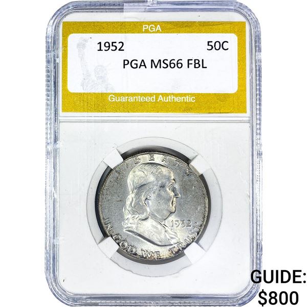 1952 Franklin Half Dollar PGA MS66 FBL