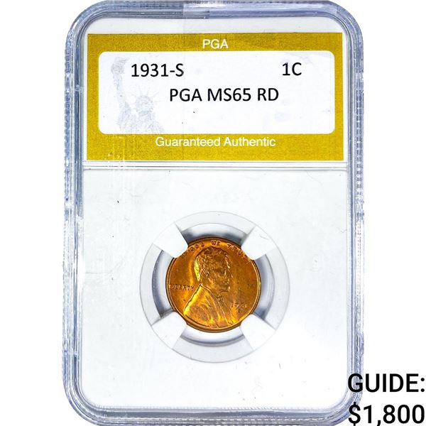 1931-S Wheat Cent PGA MS65 RD