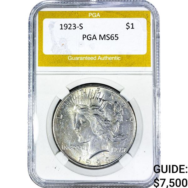 1923-S Silver Peace Dollar PGA MS65