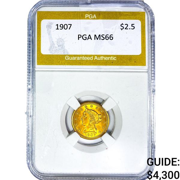 1907 $2.50 Gold Quarter Eagle PGA MS66