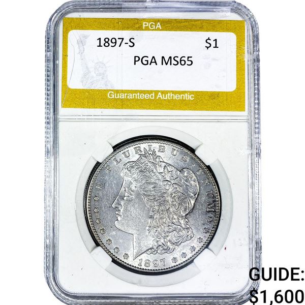 1897-S Morgan Silver Dollar PGA MS65