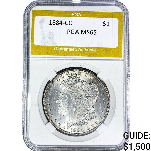 1884-CC Morgan Silver Dollar PGA MS65