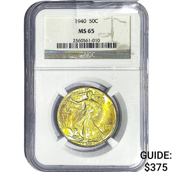 1940 Walking Liberty Half Dollar NGC MS65