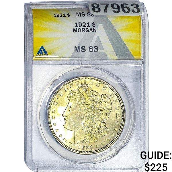 1921 Morgan Silver Dollar ANACS MS63