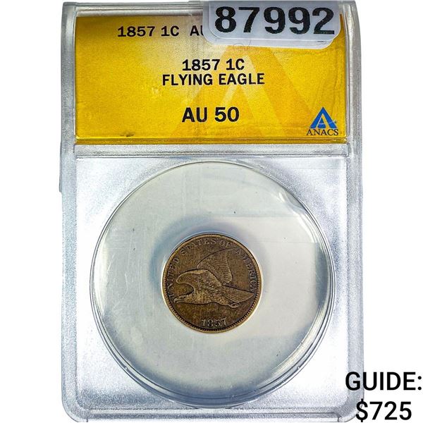 1857 Flying Eagle Cent ANACS AU50
