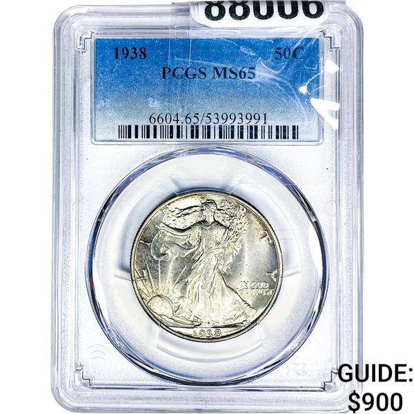 1938 Walking Liberty Half Dollar PCGS MS65