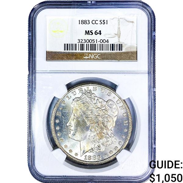 1883-CC Morgan Silver Dollar NGC MS64