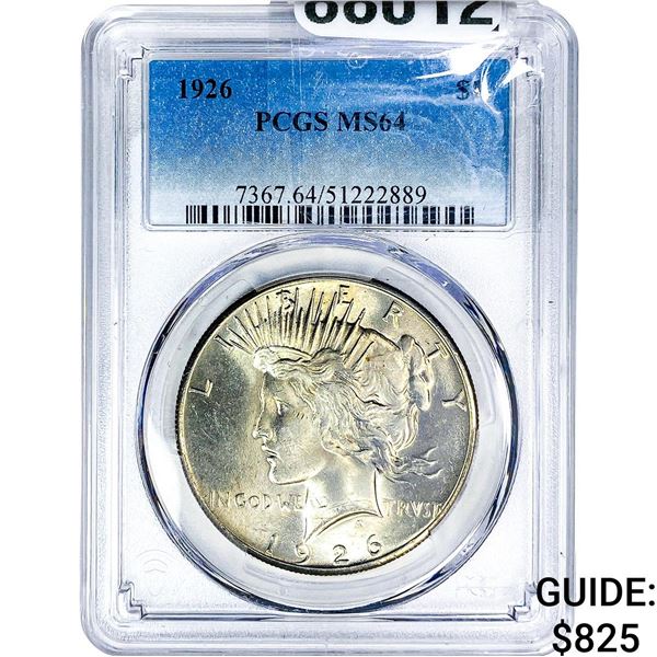 1926 Silver Peace Dollar PCGS MS64