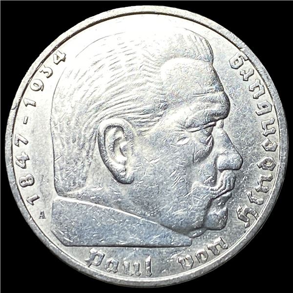1936A Germany Silver 5 Reichsmark