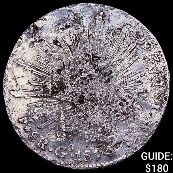 Mexico Silver 8 Reales Chopmarks NEARLY UNCIRCULATED