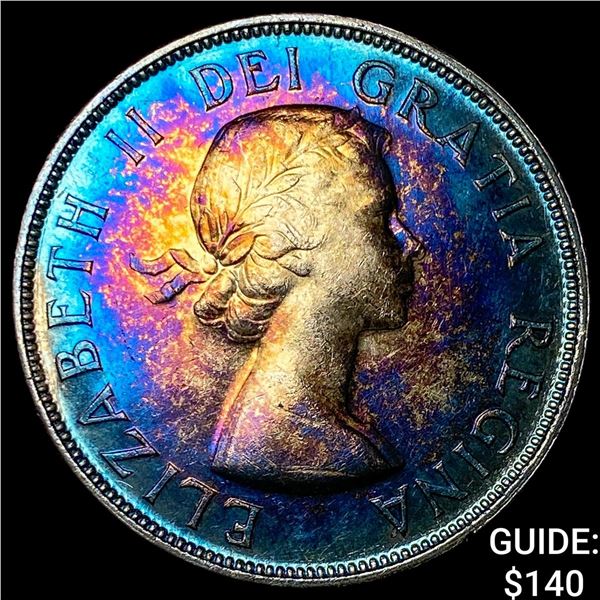 1953 Canada Silver 1 Dollar Toned UNCIRCULATED