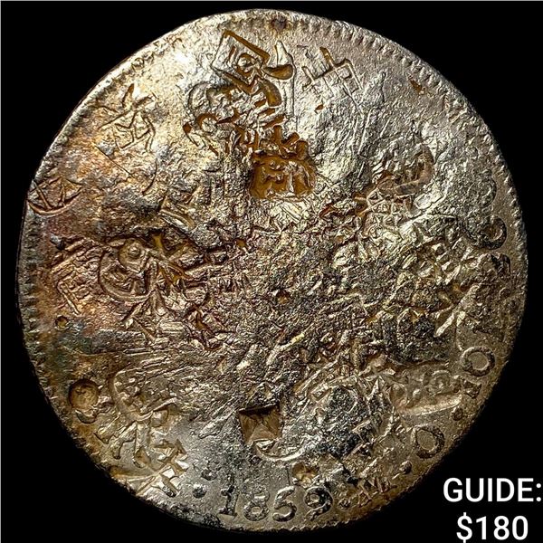 Mexico Silver 8 Reales Chopmarks NEARLY UNCIRCULATED