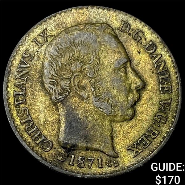 1871 Denmark Silver 4 Skilling - Christian IX NEARLY UNCIRCULATED