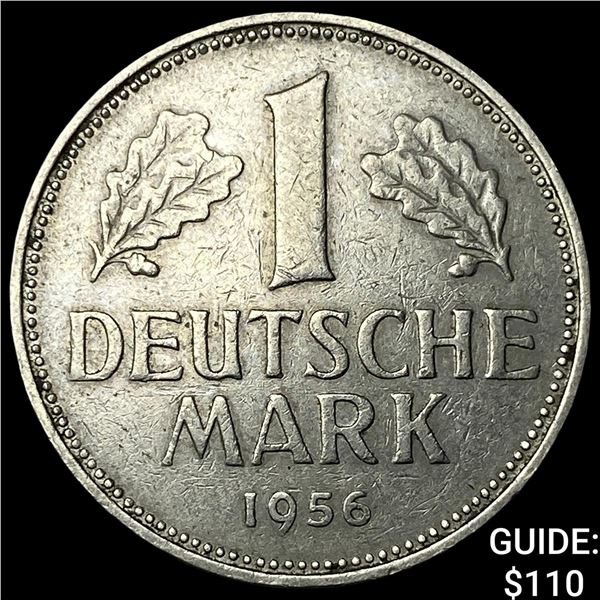 1956-F German Copper-Nickel Mark NEARLY UNCIRCULATED