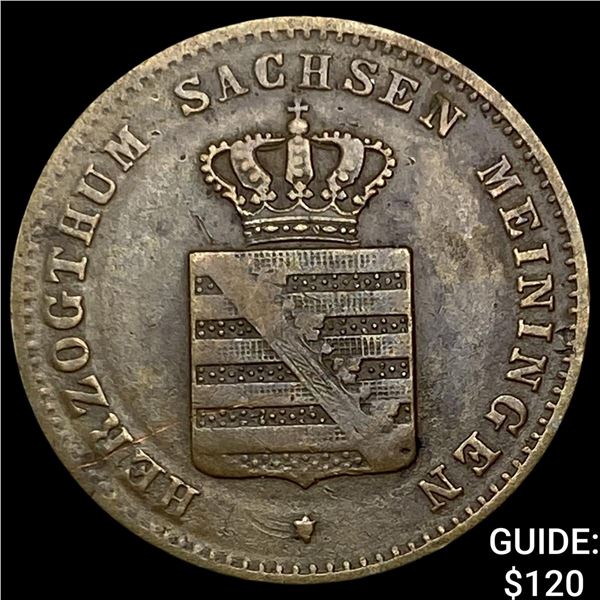 1865 German States 1 Pfennig NEARLY UNCIRCULATED