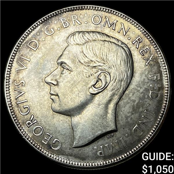 1938 Australia .841oz Silver Crown NEARLY UNCIRCULATED