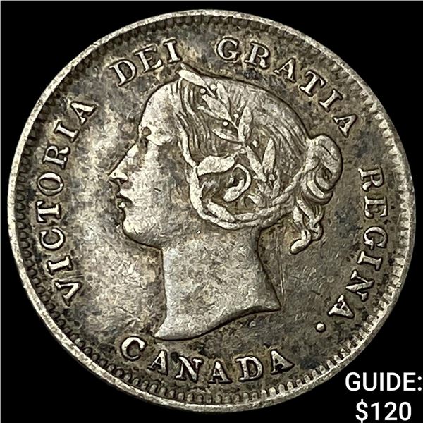 1901 Canada Silver 5 Cents - Victoria NEARLY UNCIRCULATED