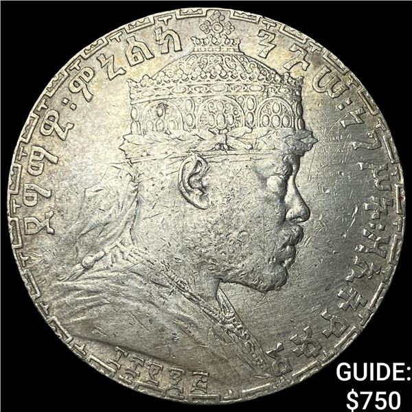 1897 Ethiopia .7537oz Silver Birr CLOSELY UNCIRCULATED