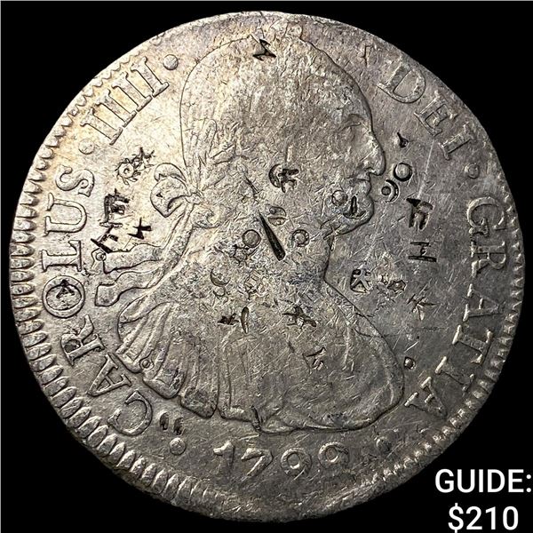 Colonial Spain Silver 8 Reales Chopmarks NEARLY UNCIRCULATED