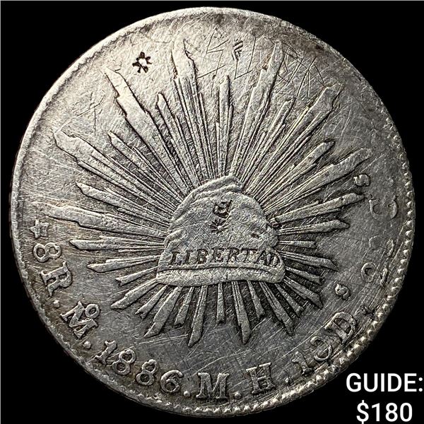 Mexico Silver 8 Reales Chopmarks NEARLY UNCIRCULATED