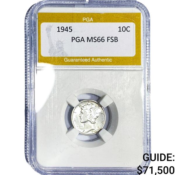 1945 Mercury Silver Dime PGA MS66 FSB