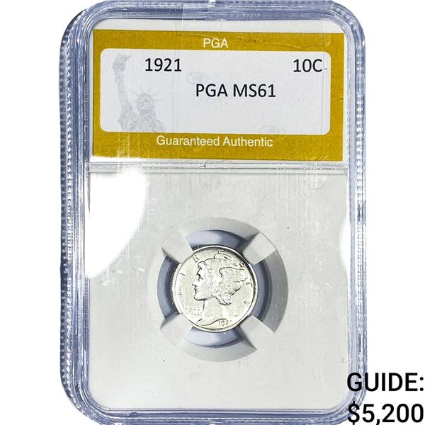 1921 Mercury Silver Dime PGA MS61