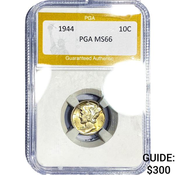 1944 Mercury Silver Dime PGA MS66