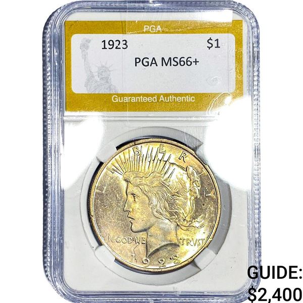 1923 Silver Peace Dollar PGA MS66+