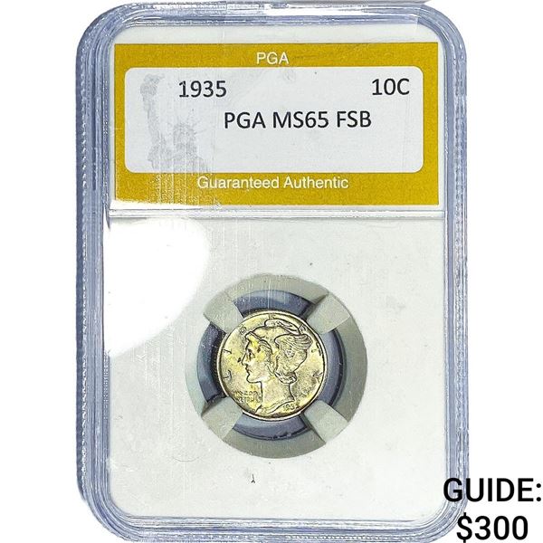 1935 Mercury Silver Dime PGA MS65 FSB