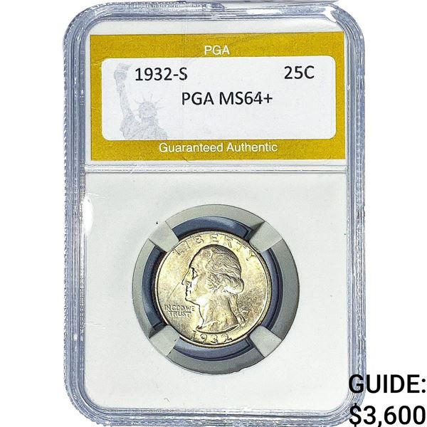1932-S Washington Silver Quarter PGA MS64+