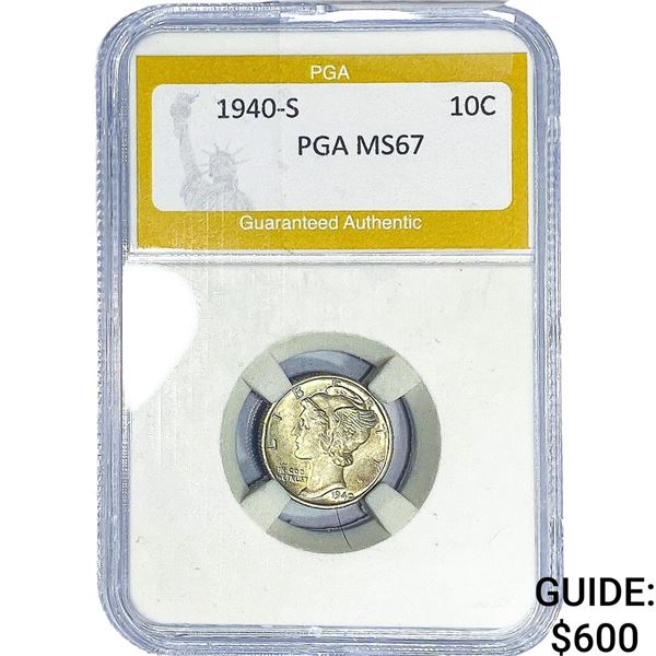 1940-S Mercury Silver Dime PGA MS67
