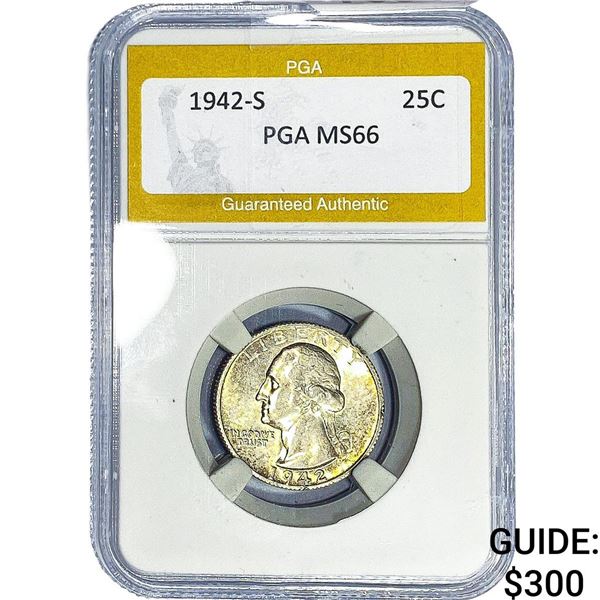 1940-S Washington Silver Quarter PGA MS66