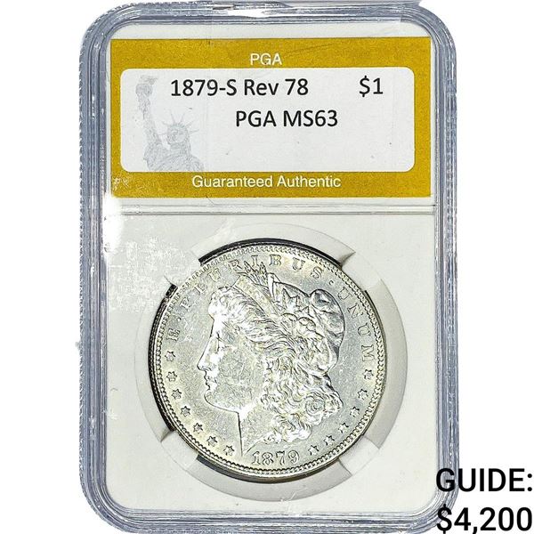 1879-S Rev 78 Morgan Silver Dollar PGA MS63