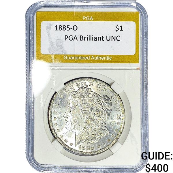 1885-O Morgan Silver Dollar PGA UNC