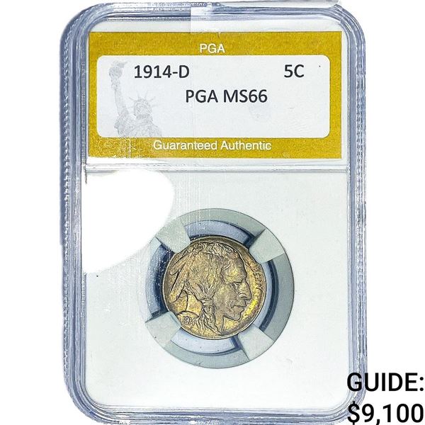 1914-D Buffalo Nickel PGA MS66