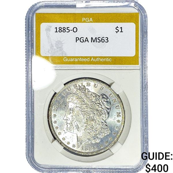 1885-O Morgan Silver Dollar PGA MS63