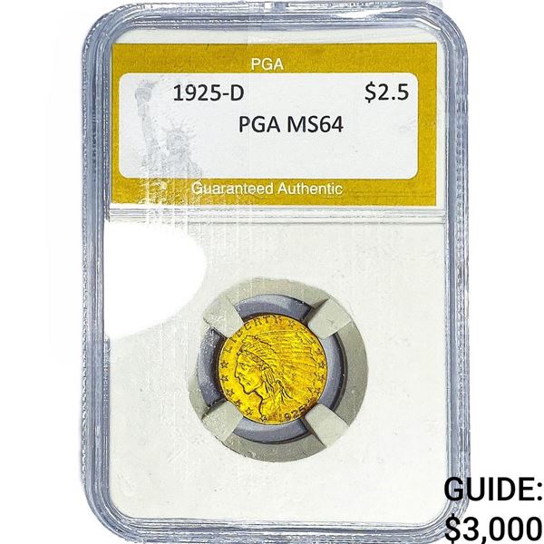1925-D $2.50 Gold Quarter Eagle PGA MS64