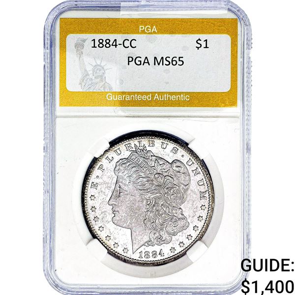 1884-CC Morgan Silver Dollar PGA MS65
