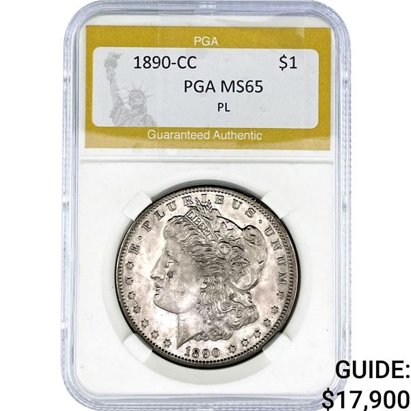 1890-CC Morgan Silver Dollar PGA MS65 PL