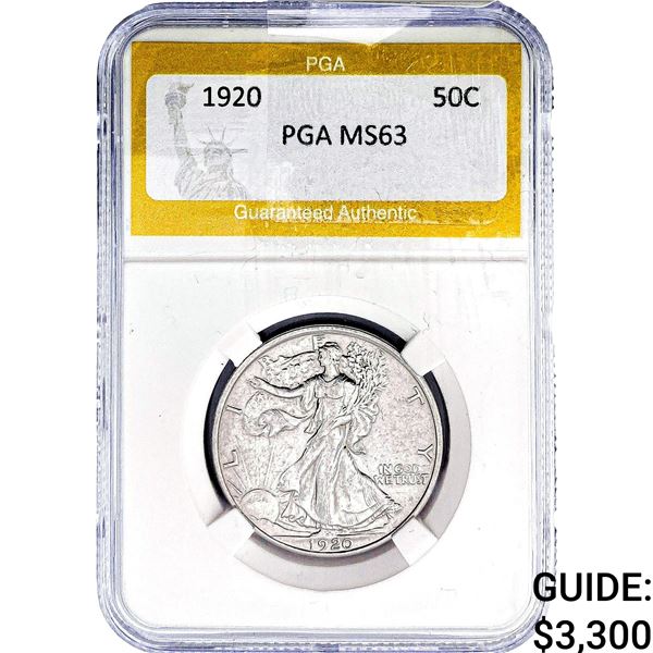 1920 Walking Liberty Half Dollar PGA MS63