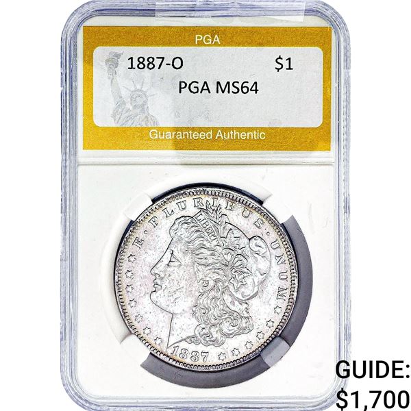 1887-O Morgan Silver Dollar PGA MS64