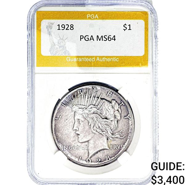 1928 Silver Peace Dollar PGA MS64