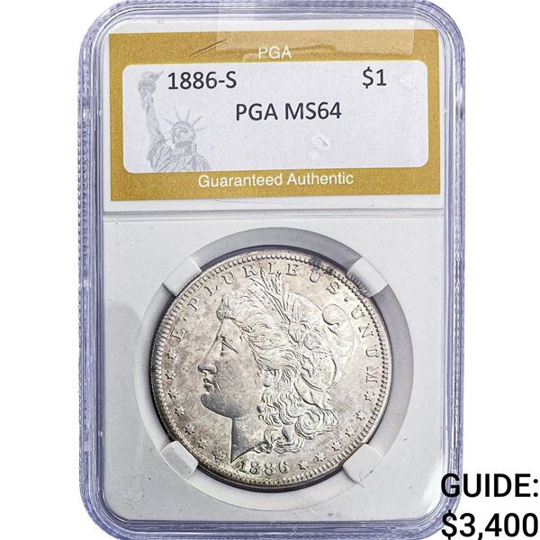 1886-S Morgan Silver Dollar PGA MS64